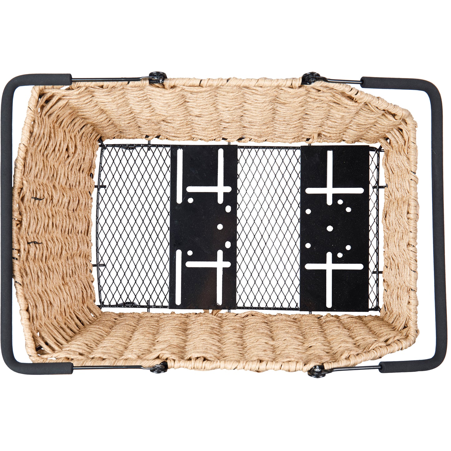 Basilikum Fahrradkorb Cento Rattan Look Multi System 40 x 25 x 12 cm - Seegras