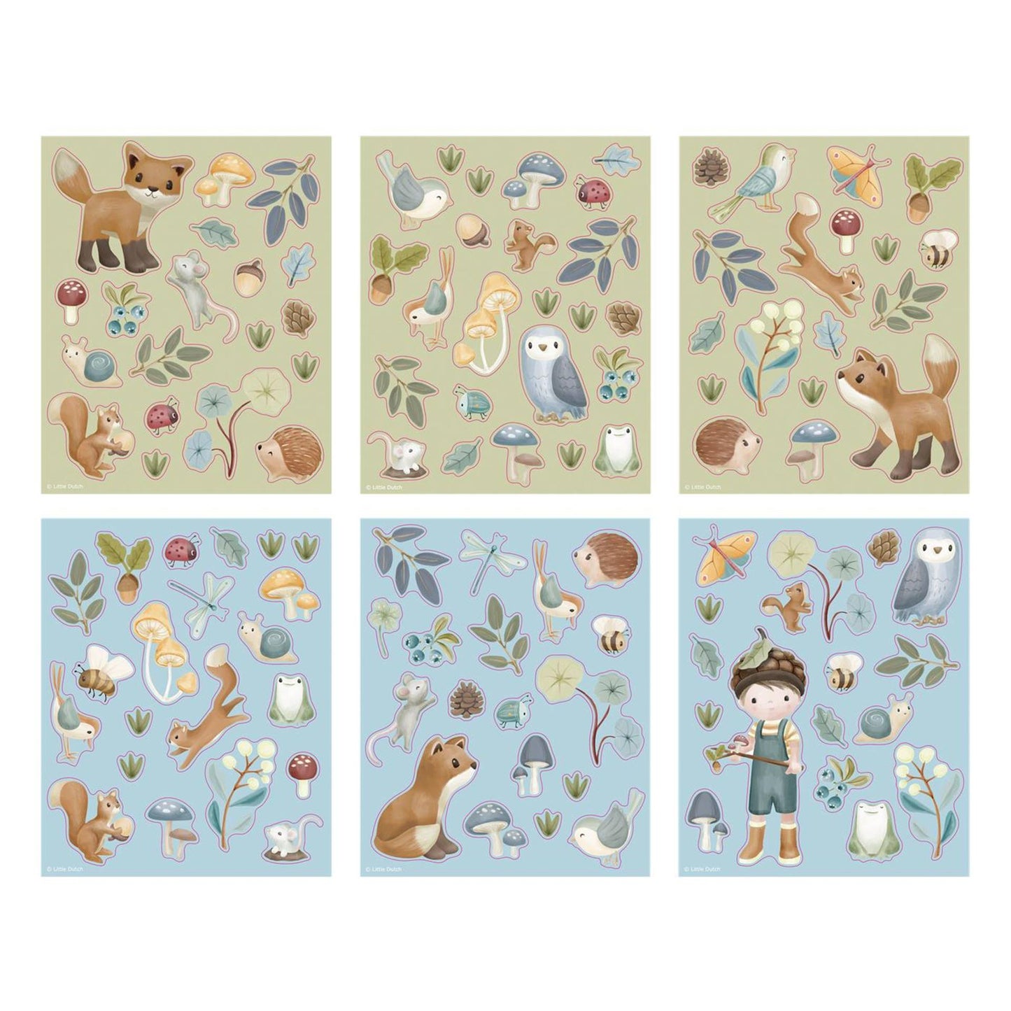 Kleine niederländische Stickerset Forest Freunde