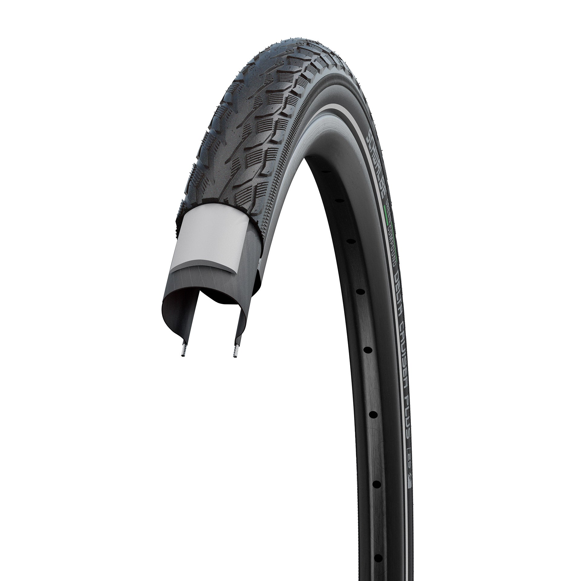 Schwalbe Delta Cruiser plus Punctureguard 28 x 1,75 47-622mm - Schwarz mit Reflexion