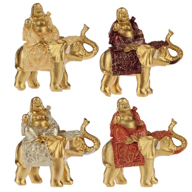 Sitzen glitzer Elefant Chinesisches Lachen Buddha