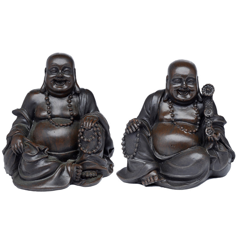 Frieden des Ostens gebürstete Holzwirkung Chinesisch Lachbuddha