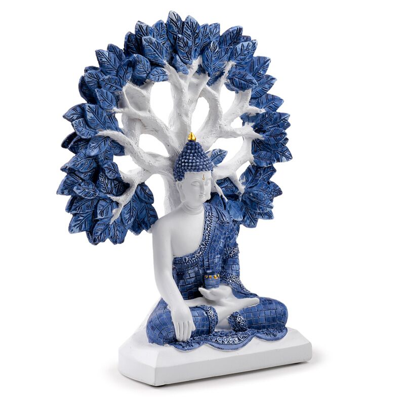 Weißer blauer thailändischer Buddha -Baum des Lebens
