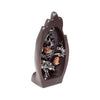 Silberfarbene schwarze handförmige Buddha