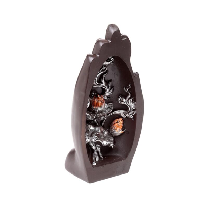 Silberfarbene schwarze handförmige Buddha