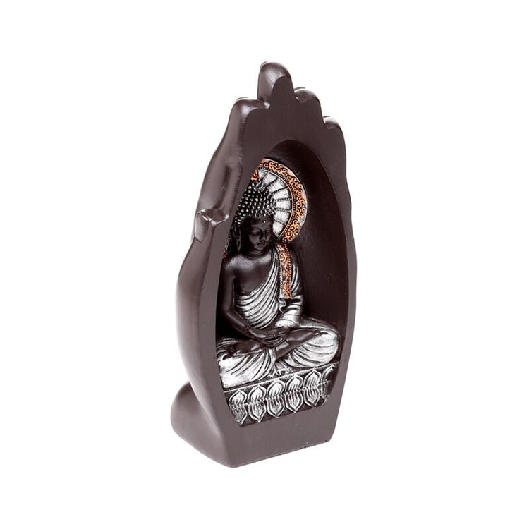 Silber gefärbter schwarzer handförmiger Lotus