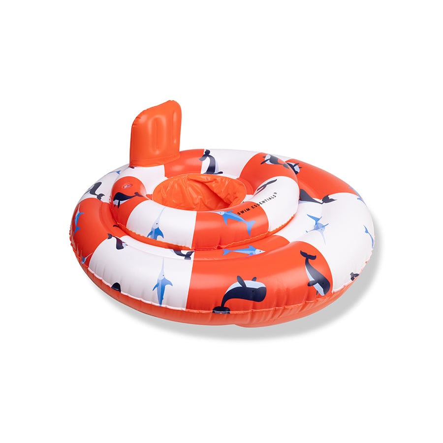 Ocean Stripes | Weißes rotes Baby schwimmen 0-1 Jahre