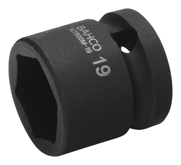 Bahco Kraftstecknuss 1 2 | kurz | Sechseck | phosphatiert | 19mm - k7800m-19
