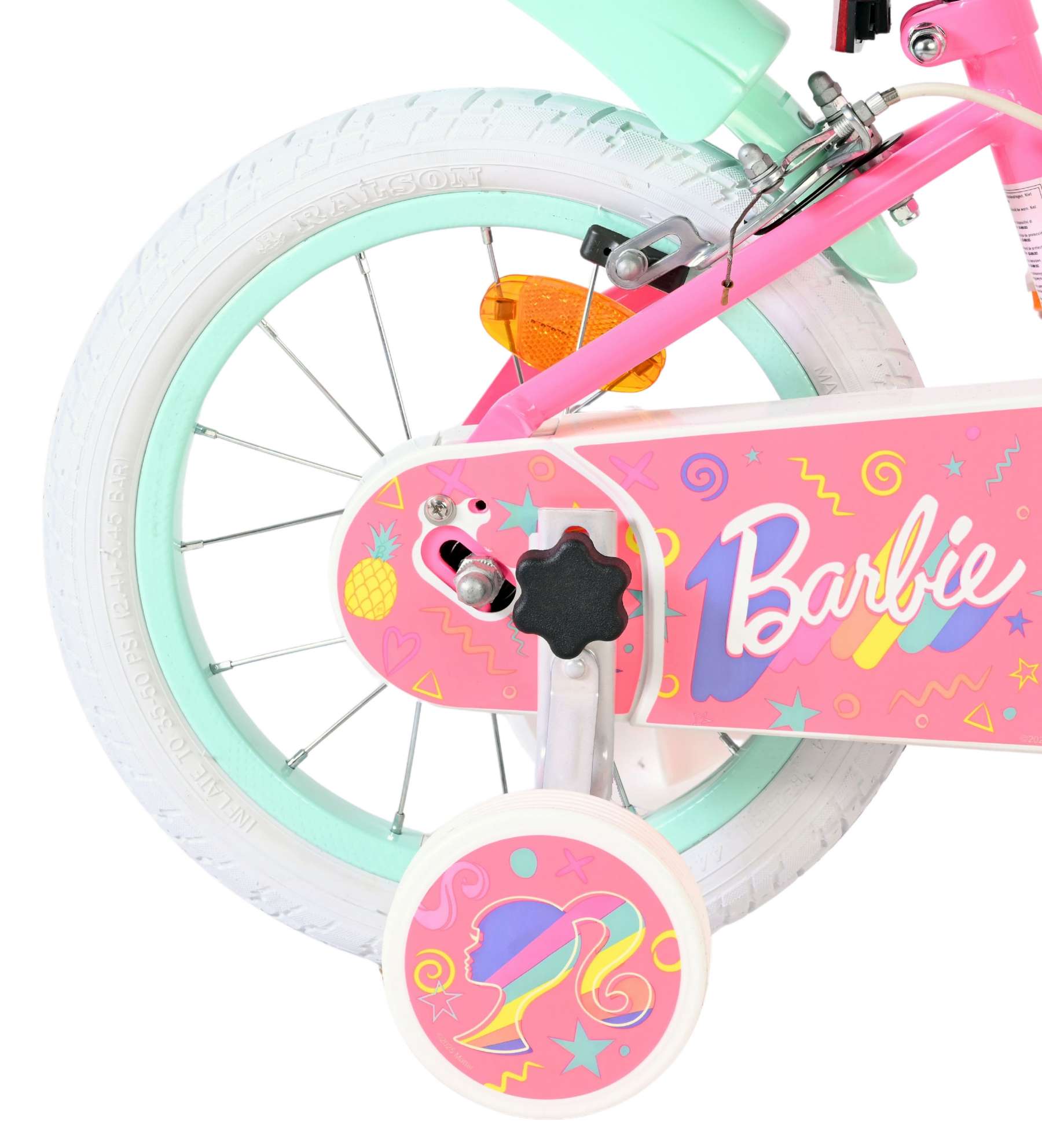 Barbie Kinderfahrrad – Mädchen – 14 Zoll – Pink – zwei Handbremsen