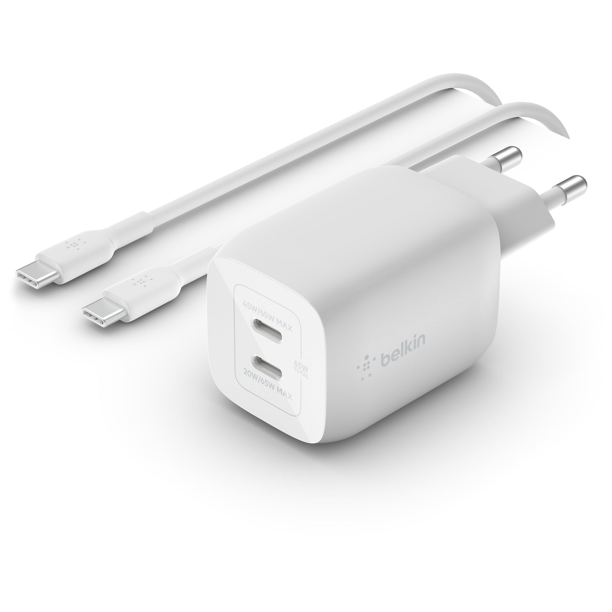 Belkin Boostcharge 2-Poort USB-C Gan-Wallader mit P.