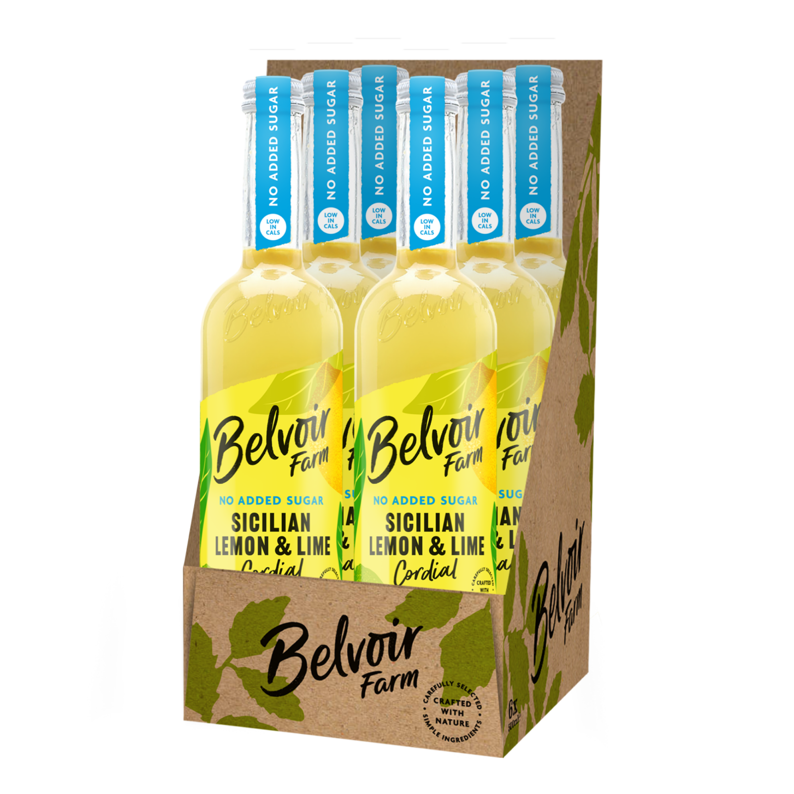 Belvoir ohne Zuckerzusatz sizilianischer Zitronen-Limetten-Likör (6x 500 ml)