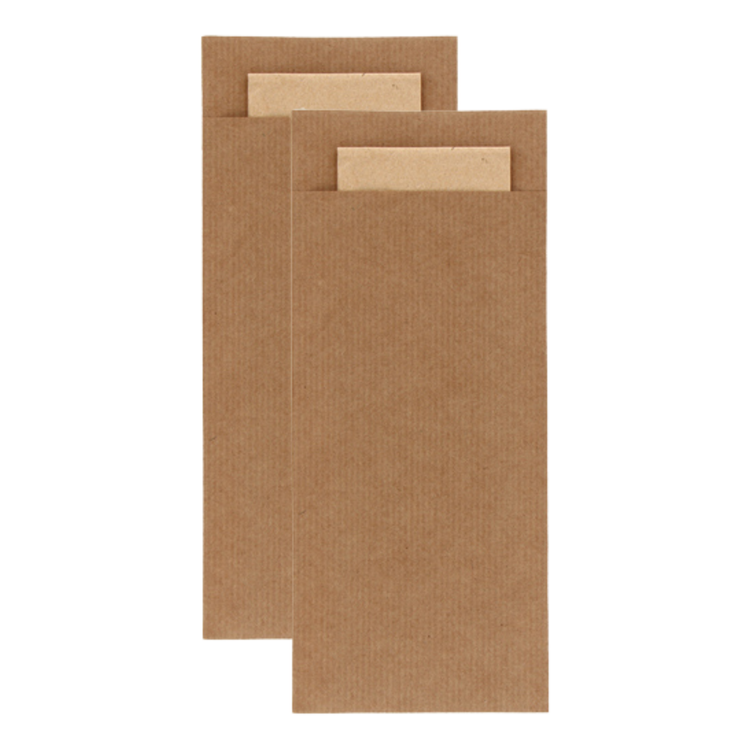 Bestecktasche Pochette Kraft mit Naturserviette (600 Stück)