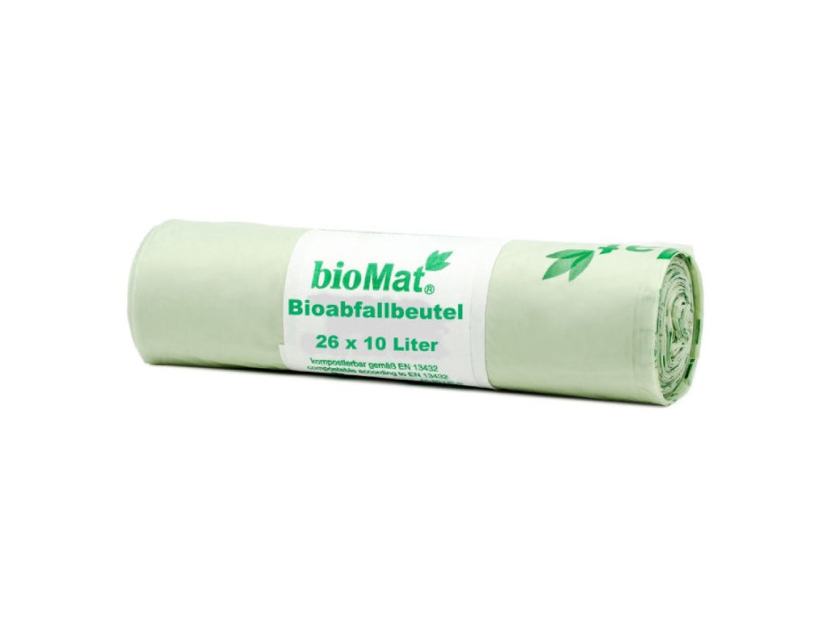 Biomat kompostierbare Müllsäcke mit Griffen 10 l 26 PCs.