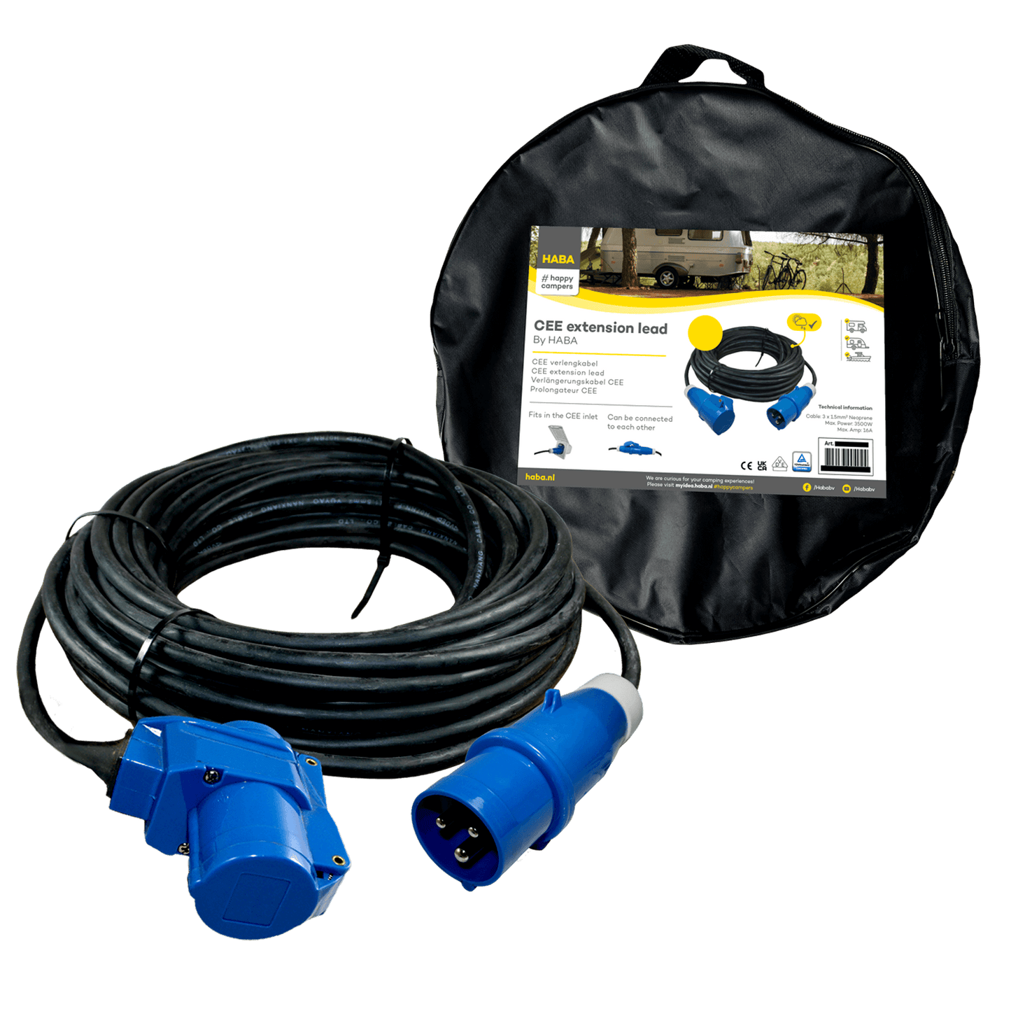 Ngk verleabel 10 Meter Neopren 3x 1,5 mm² – CEE-Stecker und rechtwinklige Kupplung – im Beutel