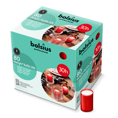 Bolsius Relight Nachfüllung rot 30 Stunden (80 Stück)