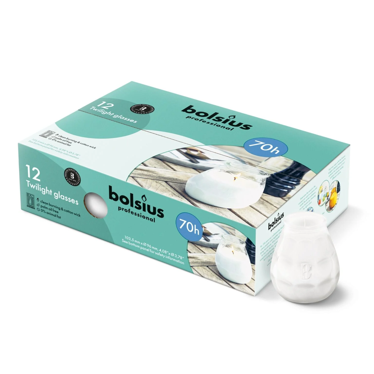 Bolsius Dämmerungsweiß (12 Stück)