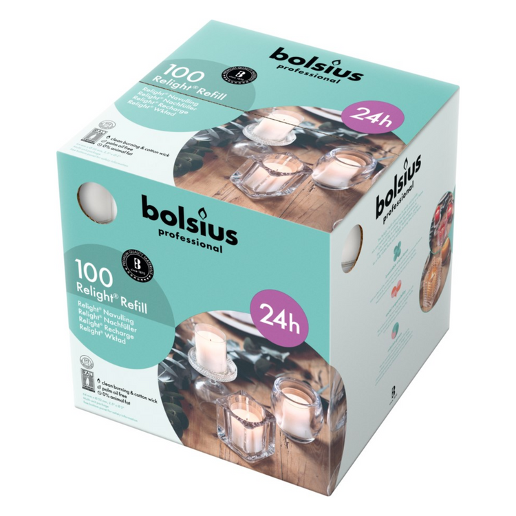 Bolsius Relight Nachfüllung transparent (100 Stück)