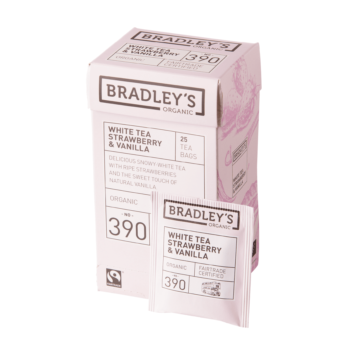 Bradley's Bio-Weißtee Erdbeere Vanille Nr. 390 (4x25 Stück)
