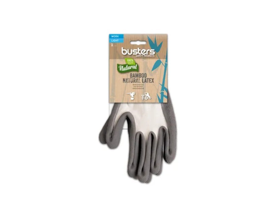 Buster arbeiten Handschuh leichte Bambus natürliche Latex Größe 8
