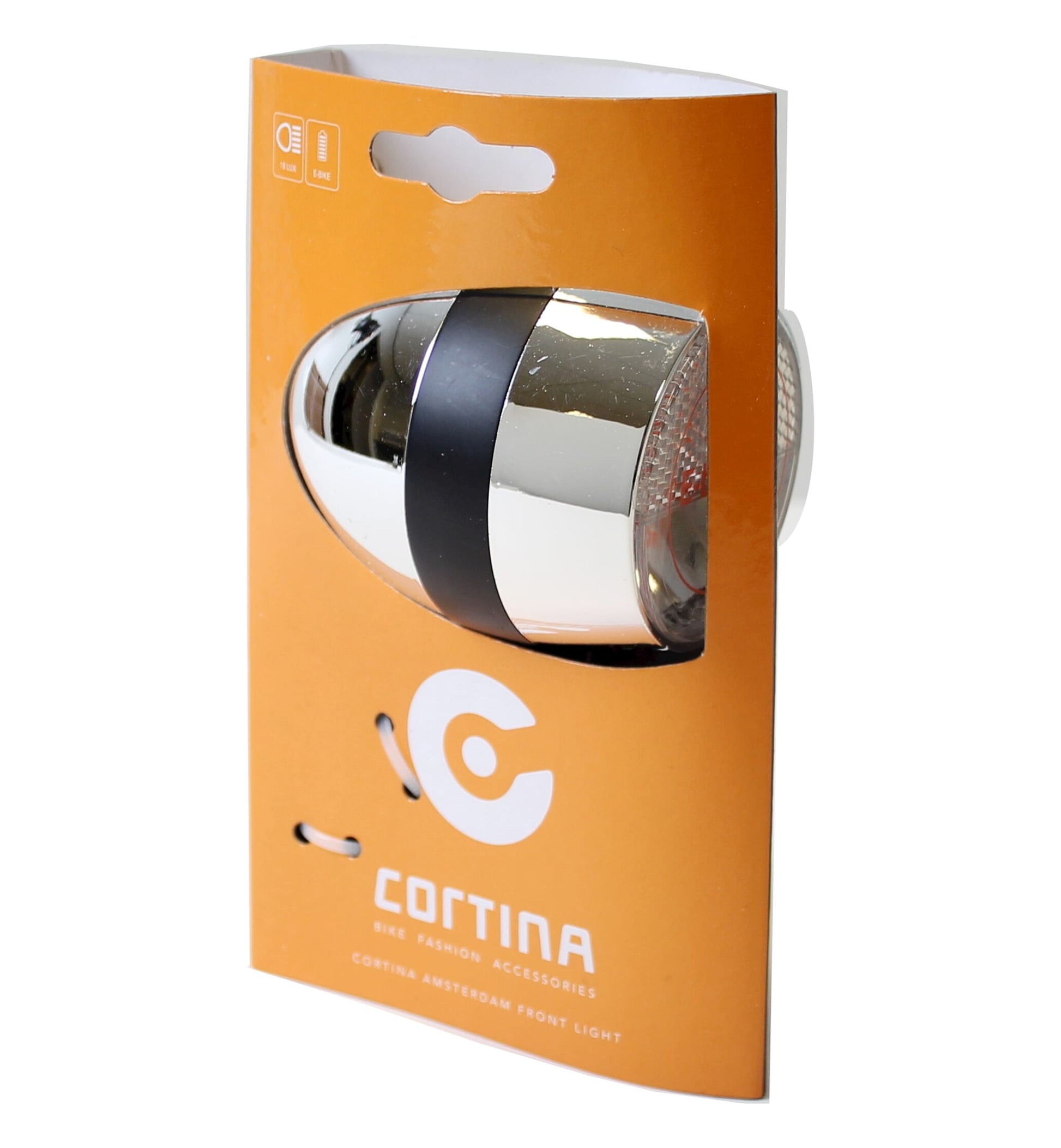 Cortina Koplamp Amsterdam E-Bike Chrom Black