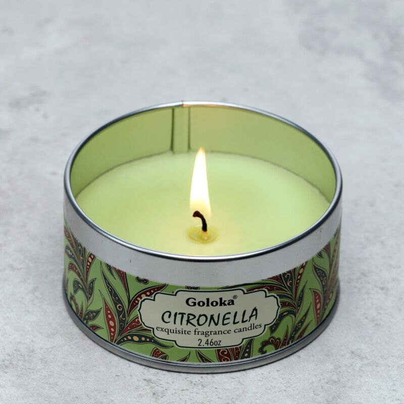 Goloka Citronella Paraffin Wachs Wachskerze in Blik