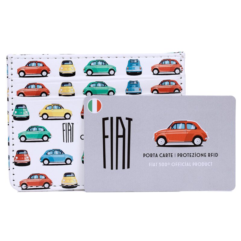 Fiat500 Retro Stoff RFID Schutz Kartenhalter