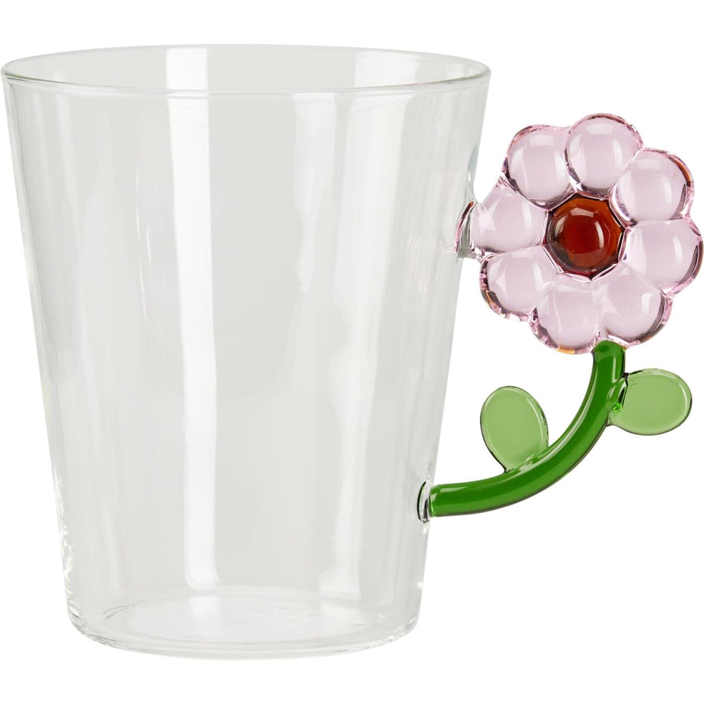 Home-Styling-Kaffee-Tee-Glas mit Blumengriff, 410 ml