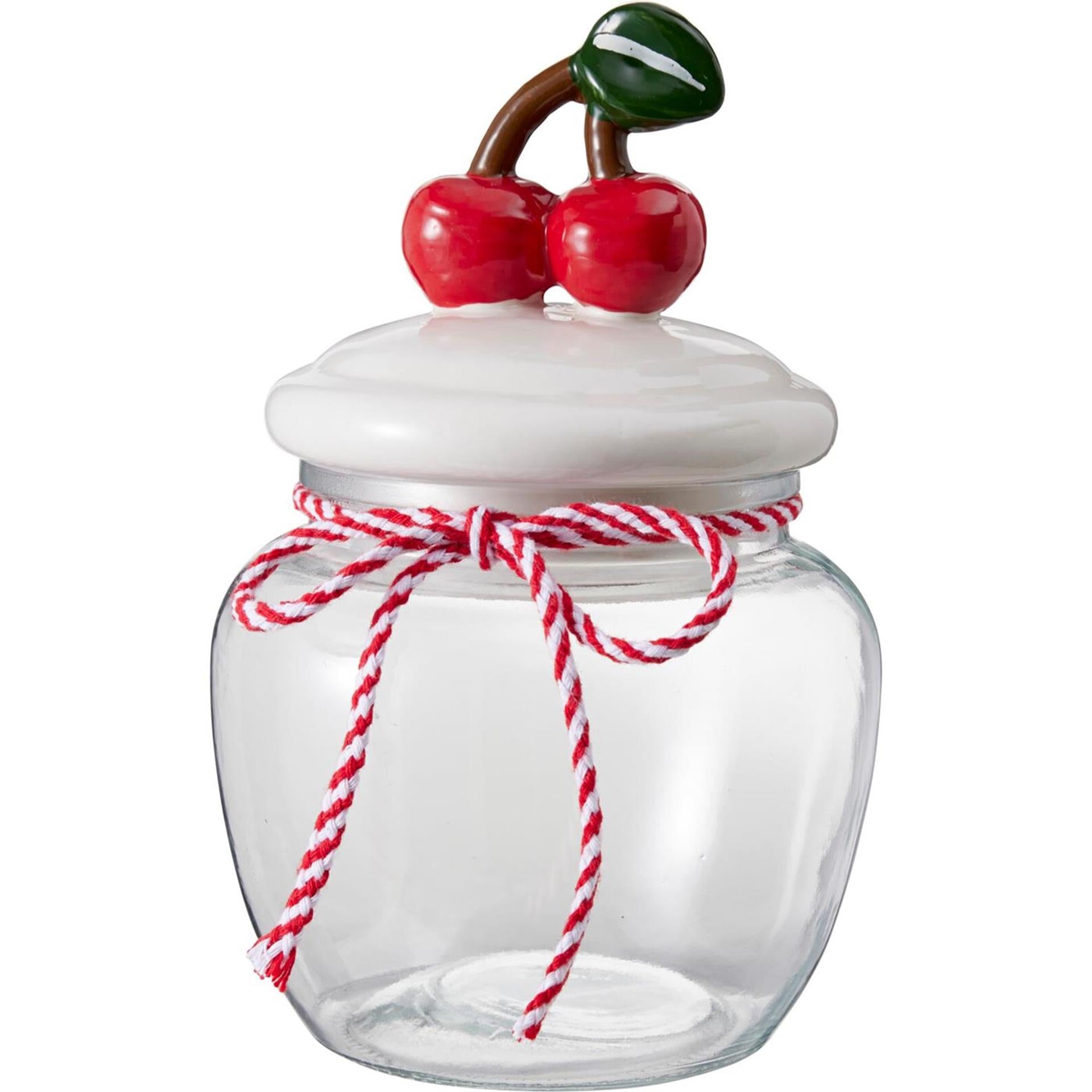 Home Styling Vorratsglas Glas 1,2l Kirsche Schleife