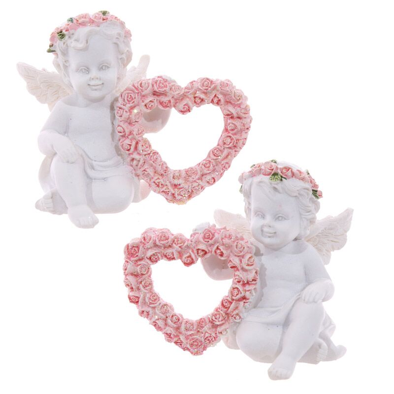 Cherub Pink Roses Herz