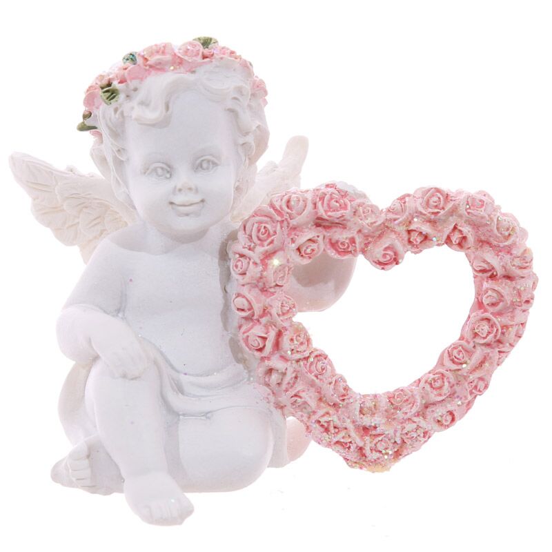 Cherub Pink Roses Herz