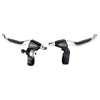 TEKTRO CL530TS+CL533RT Rollerbrake Bremsgriffset 4-Finger schwarz satiniert mit Klingel (Pendelverpackung)