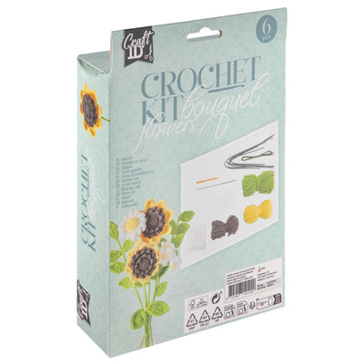 Kreative Handwerksgruppe Hook -Paket Blumenstrauß 6 Sonnenblumen