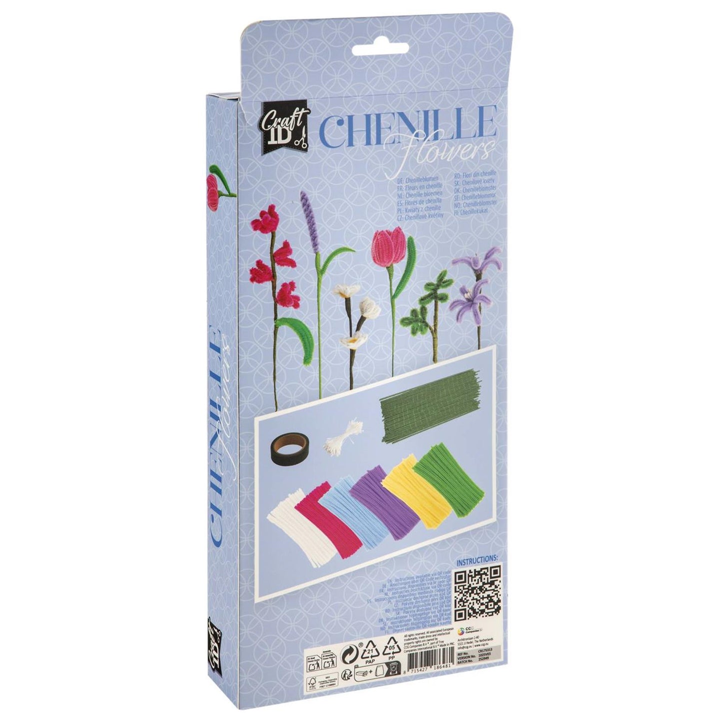 Craft-id-Chenille-Blumen-Set, 108-teilig