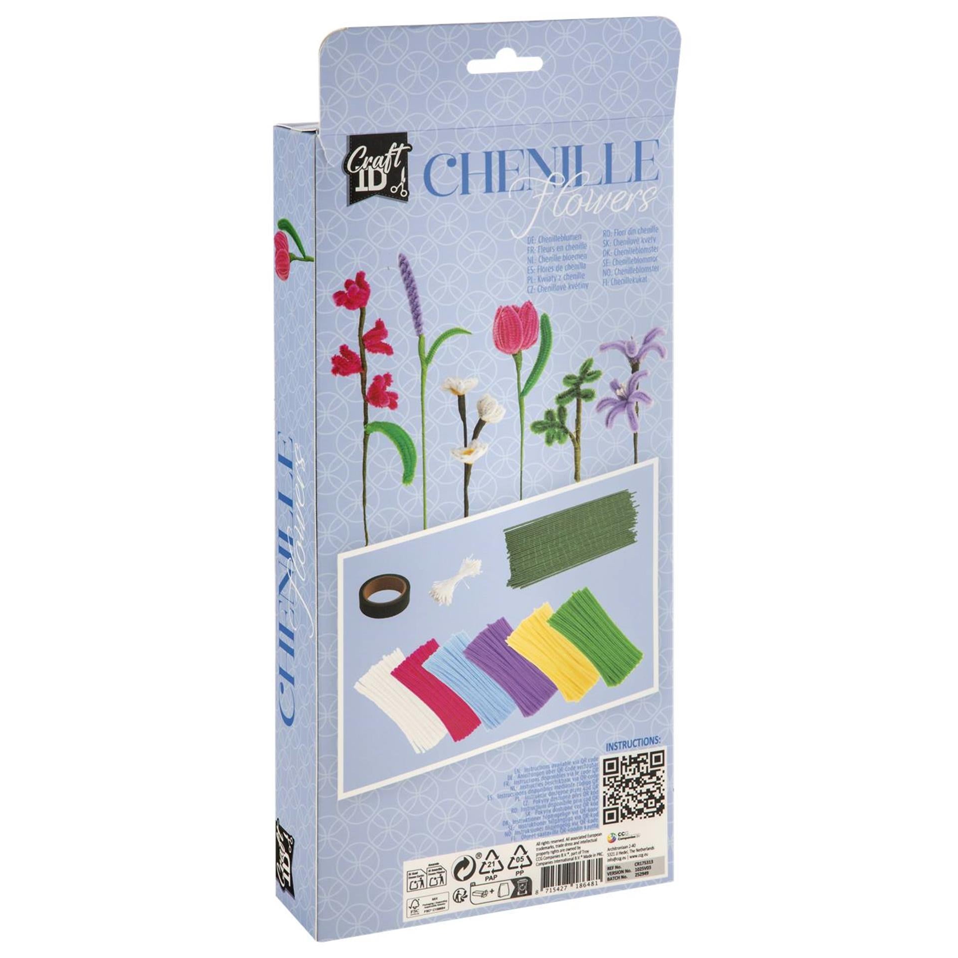 Craft-id-Chenille-Blumen-Set, 108-teilig