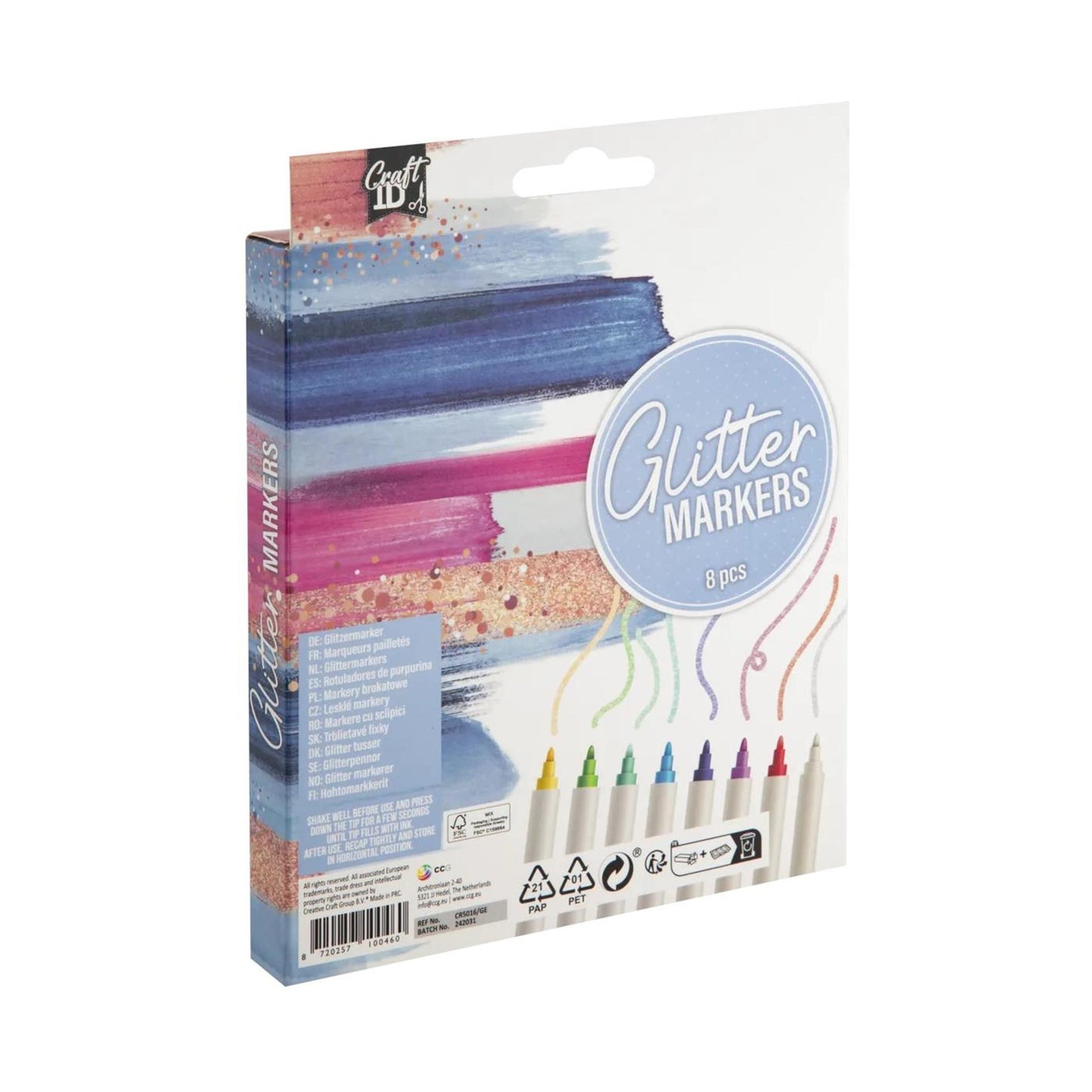 Craft Sensations Glitzermarker 8-teilig