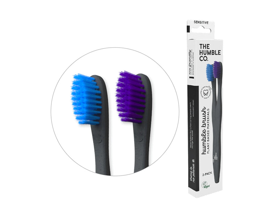 Der Humble Co. Zahnbürsten pflanzliche blaue lila 2 Stücke
