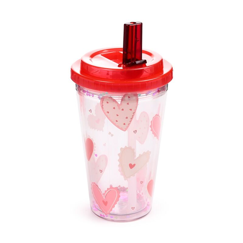 Amore Hearts Bruchfester, langlebiger, doppelwandiger Becher