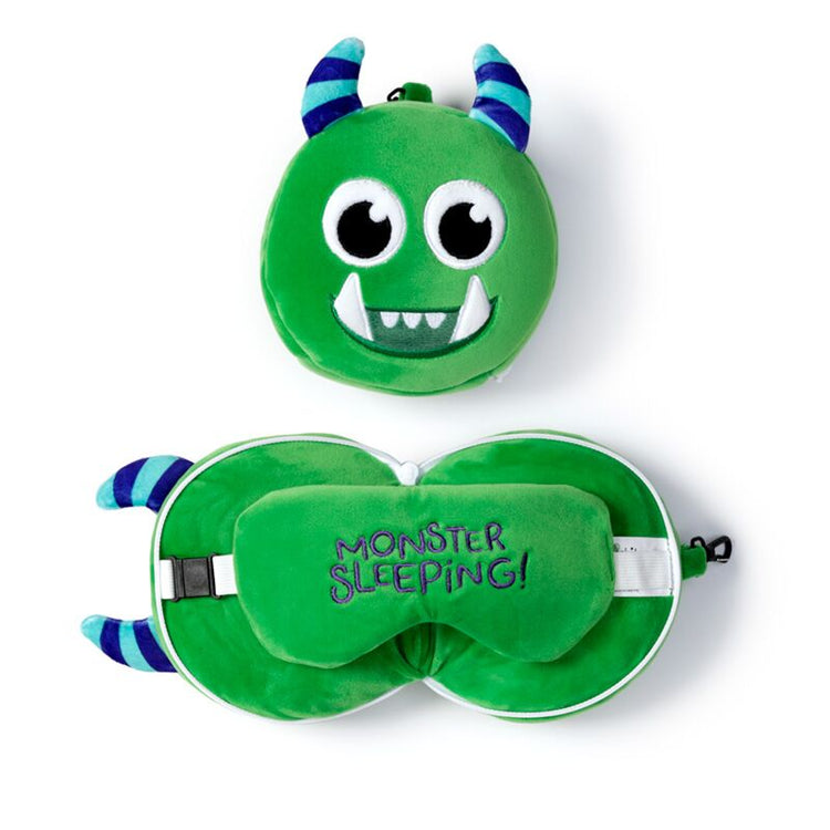 Relaxezzz plirche monstarz monster rund um Reisekissen Schlafmaske - Grün