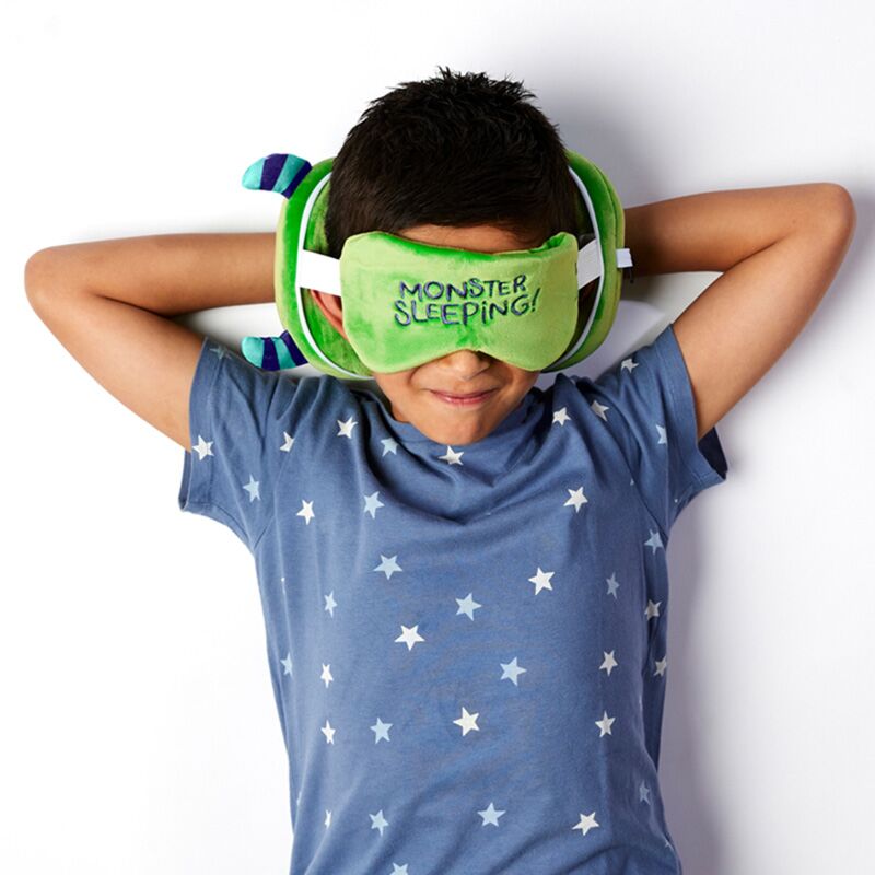 Relaxezzz plirche monstarz monster rund um Reisekissen Schlafmaske - Grün