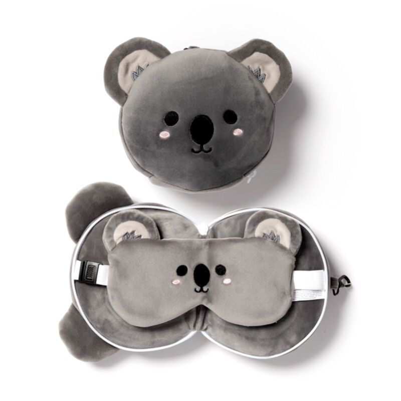 Plüsch -Adoramals Koala um Reisekissen Schlafmaske