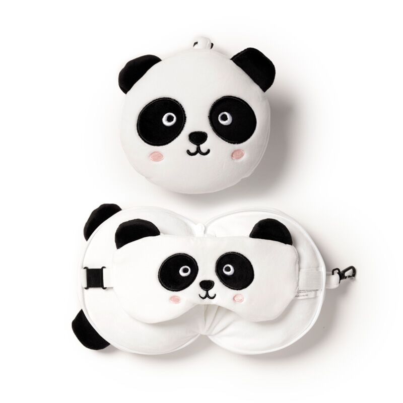 Relaxazzz Panda um Reisekissen Schlafmaske