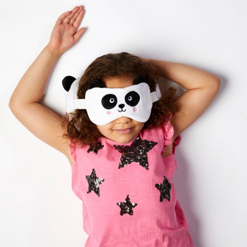 Relaxazzz Panda um Reisekissen Schlafmaske