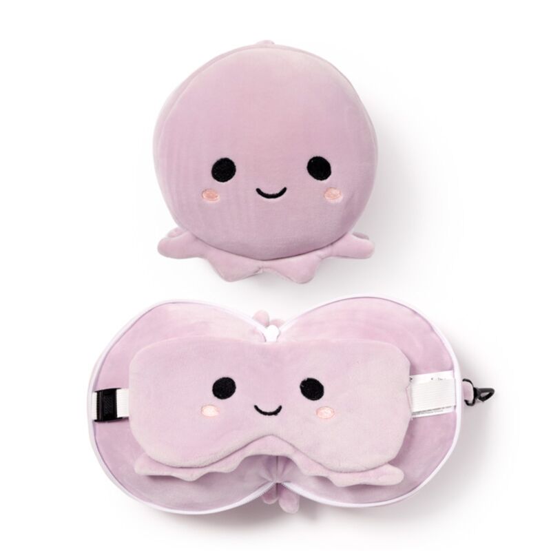 Relaxazzz pluche Octopus um Reisekissen Schlafmaske
