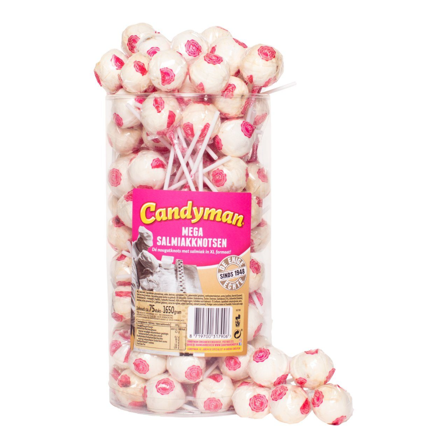 Candyman Mega Sal Ammoniakkeulen (75 Stück)