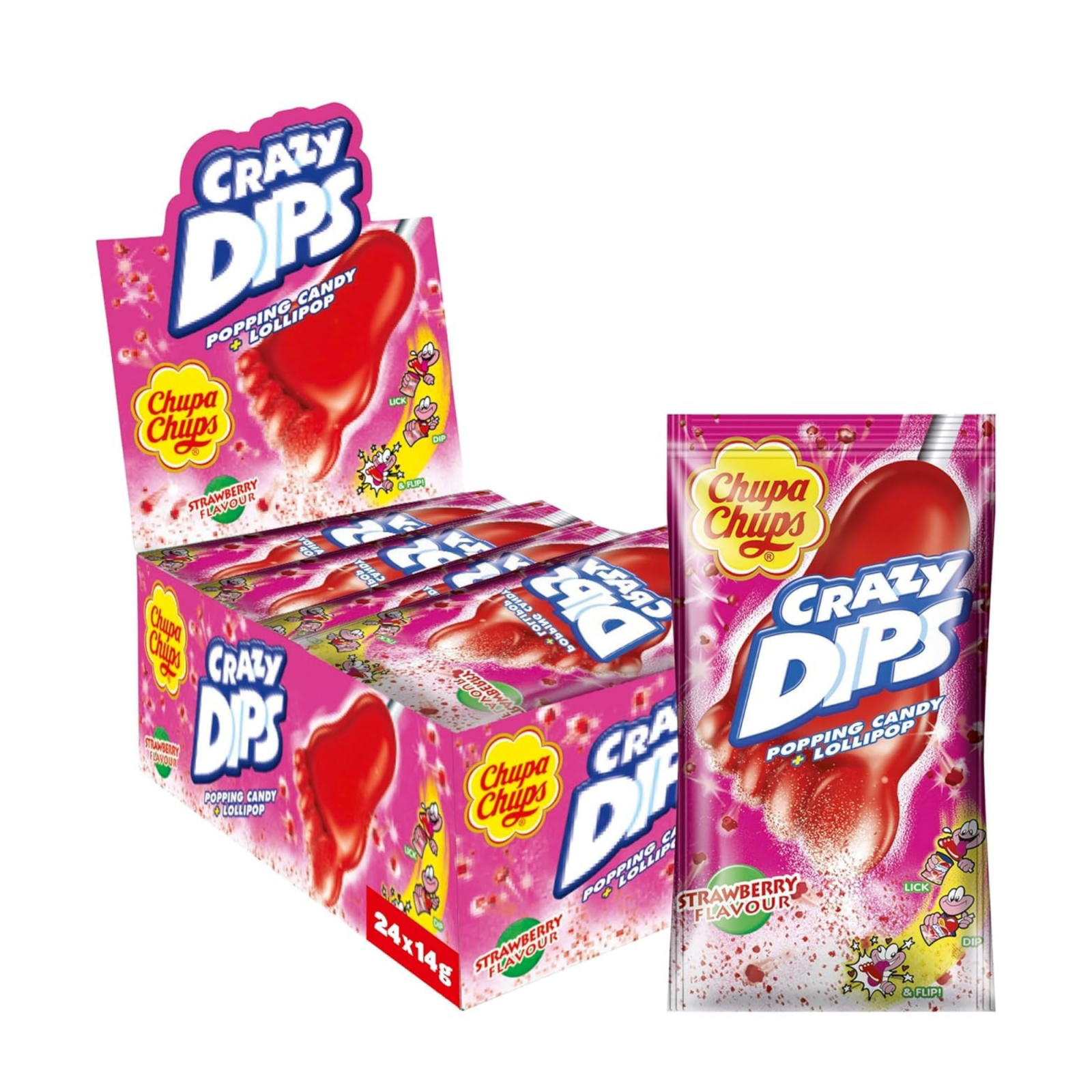 Chupa Chups Chupa Crazy Dips Erdbeere (24x 14gr)