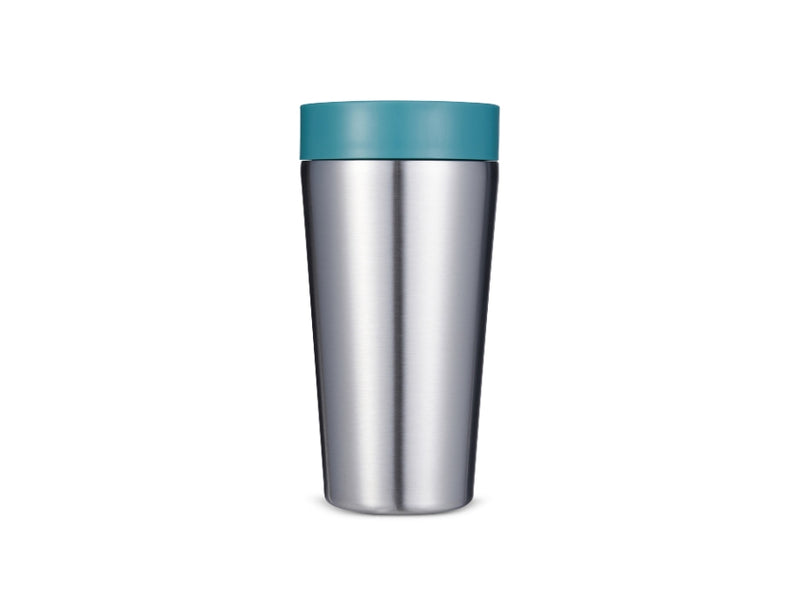 Rundkarken Kaffeetasse - Edelstahl - Graugrün - 340 ml