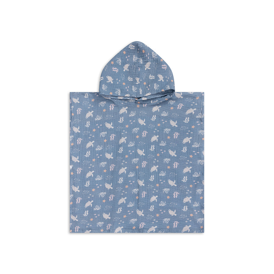 Coral Bliss | mehrfarbiger hydrophiler Strandponcho 52 x 52 cm