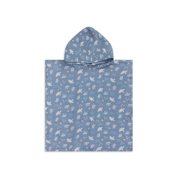 Coral Bliss | mehrfarbiger hydrophiler Strandponcho 52 x 52 cm