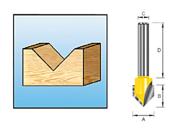 Makita Zubehör V-Nutfräser R45 S6 – D-09597