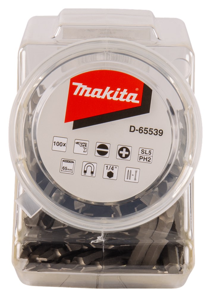 Makita Zubehör Dub.Bit PH2-SL5 65 mm Topf 100 Stück – D-65539 – D-65539