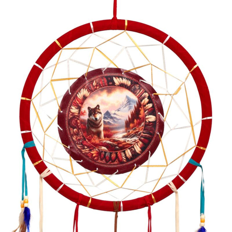 Herbst Wolf Dreamcatcher 33cm